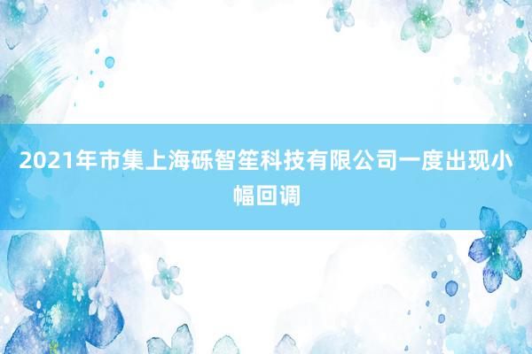 2021年市集上海砾智笙科技有限公司一度出现小幅回调